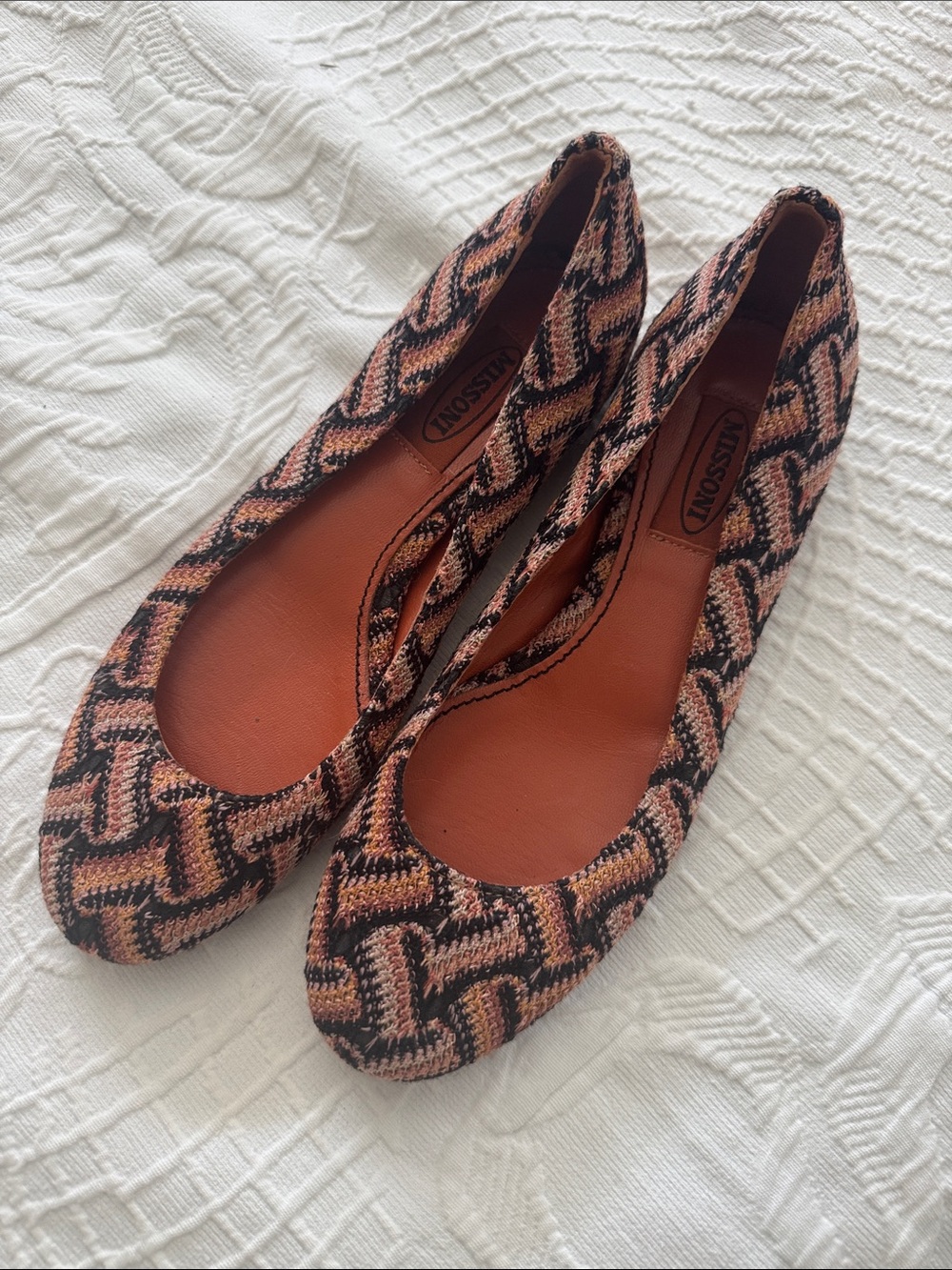 Missoni Black & Pink Woven Slip-On Ballet Flats